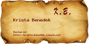 Krista Benedek névjegykártya